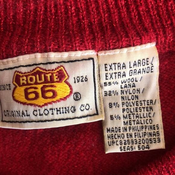 Route 66 Womens Red Wool Blend Pullover Crewneck Sparkly Sweater Sz XL - Picture 3 of 5